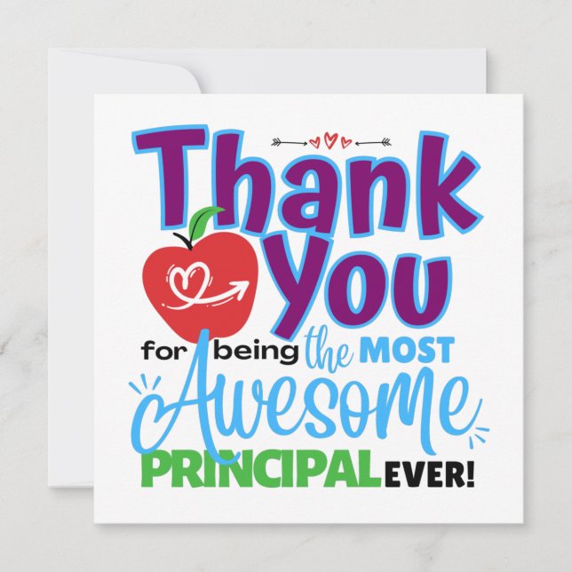 Thank You Awesome Principal Appreciation Card (Front)