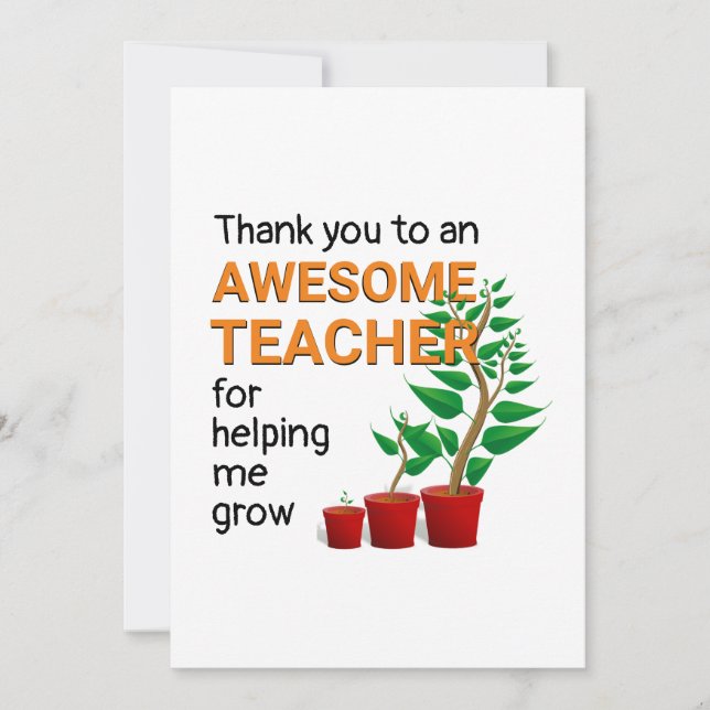 Thank You Awesome Teacher Card (Front)