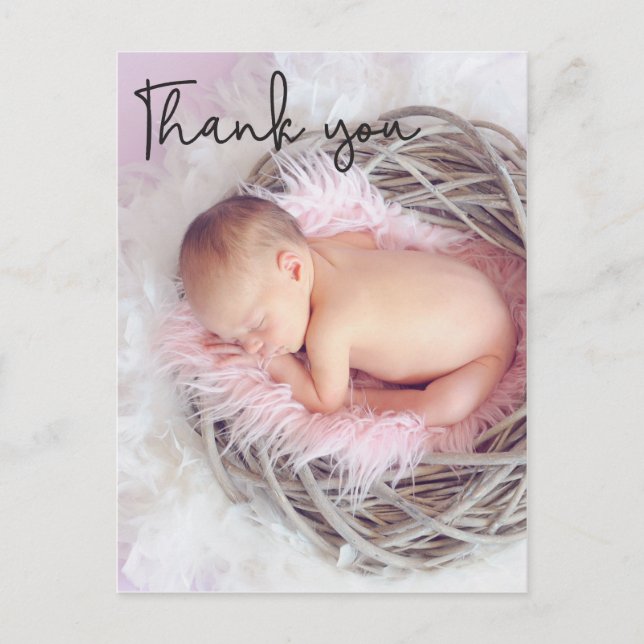Thank You Baby Birth Announcement Vertical Postcard (Front)