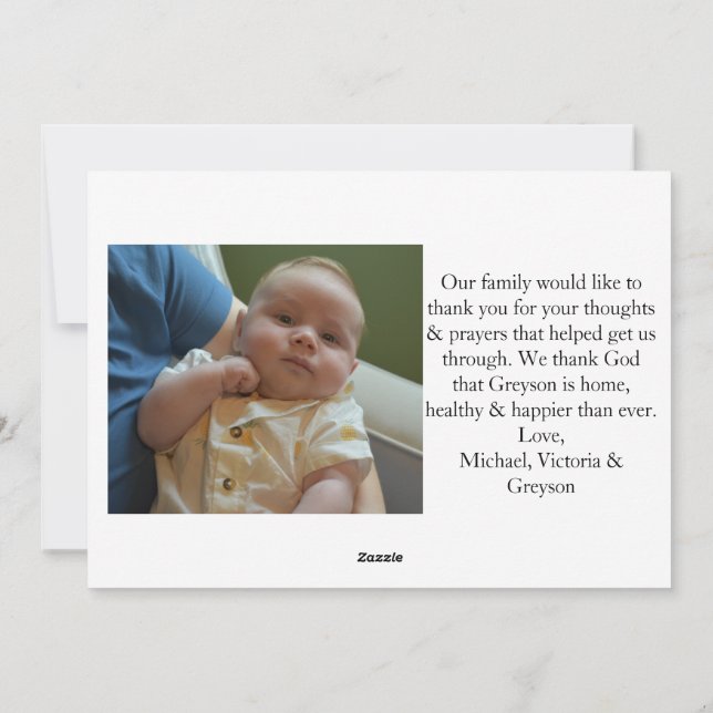 Thank you Baby Card (Back)
