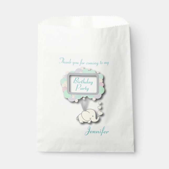 Thank You Baby Elephant Favour Bags (Front)