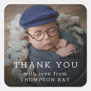 Thank You Baby Gift Modern Newborn Baby  Square Sticker