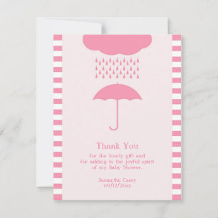 Thank You Baby Girl Shower Flat Card