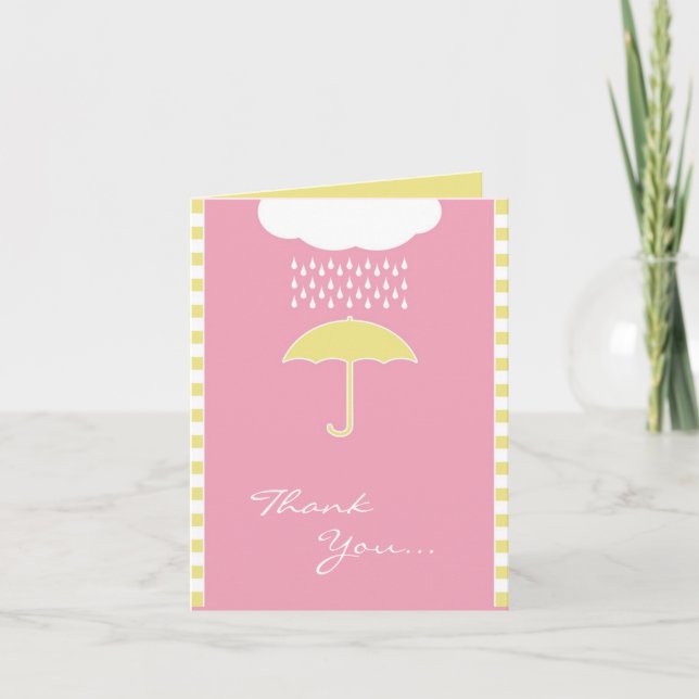 Thank You Baby Girl Shower Folded Card (Front)