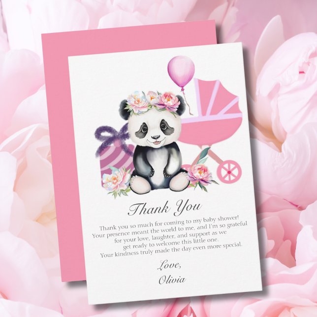 Thank You Baby Panda Baby Shower Gifts Card (Creator Uploaded)