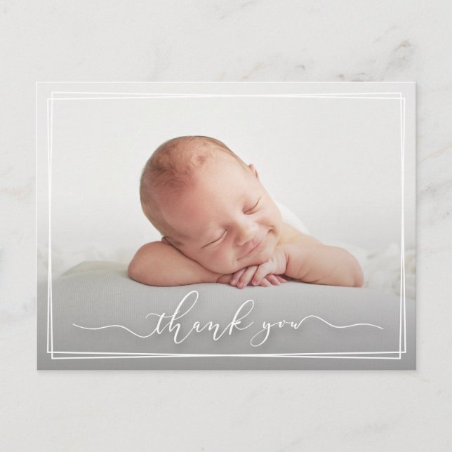 Thank You Baby Photo Birth Announcement Postcard (Front)