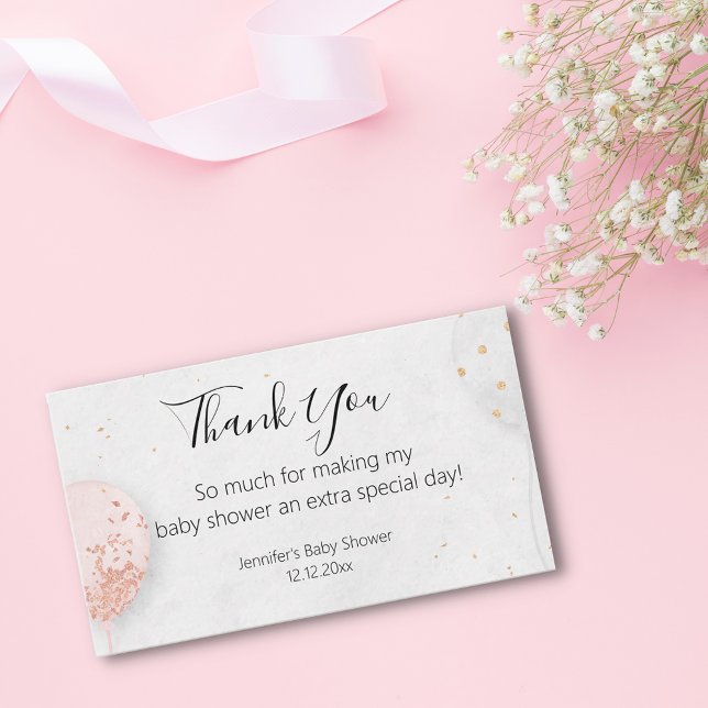 thank you baby shower balloons photo stylish card (Creator Uploaded)