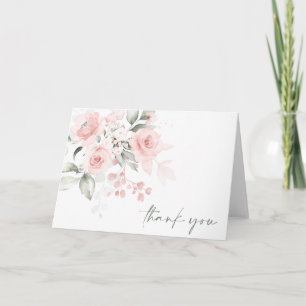 THANK YOU Baby Shower Blush Pink Watercolor GIRL Card
