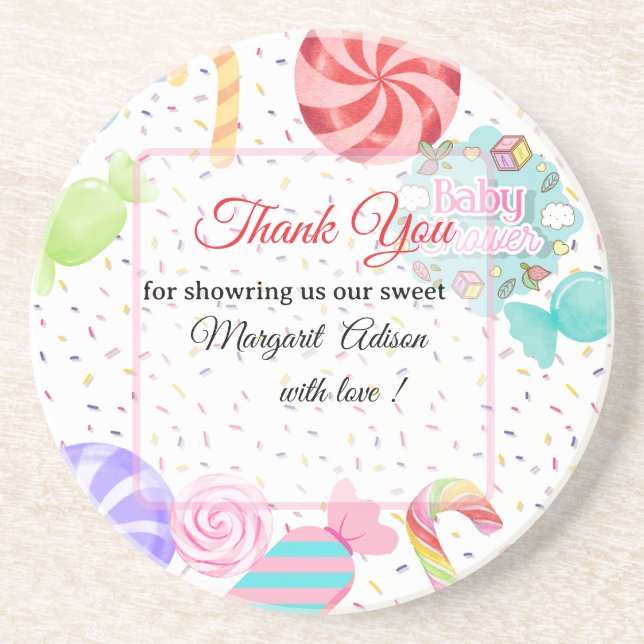 thank you baby shower  coaster (Front)