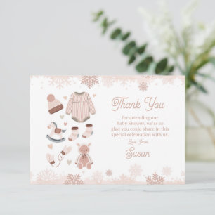Thank You Baby Shower Cold Outside Snow Neutral Card