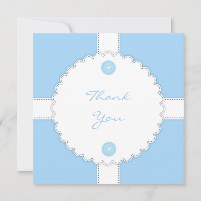Thank You Baby Shower Dantel Flat Card (Front)