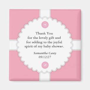 Thank You Baby Shower Dantel Magnet