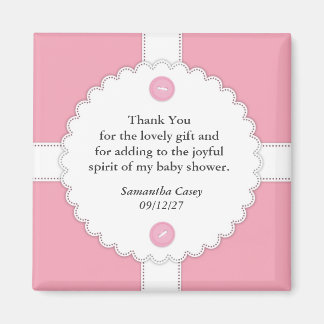 Thank You Baby Shower Dantel Magnet