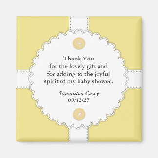 Thank You Baby Shower Dantel Magnet