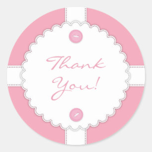 Thank You Baby Shower Dantel Sticker