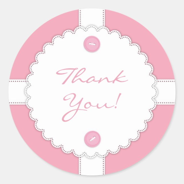 Thank You Baby Shower Dantel Sticker (Front)