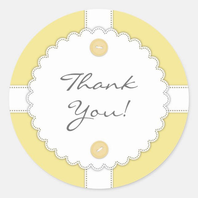 Thank You Baby Shower Dantel Sticker (Front)