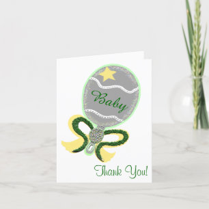 Thank You Baby Shower Elegant Rattle