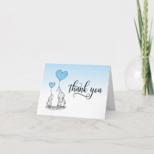 THANK YOU Baby Shower Elephant BOY Blue BLANK