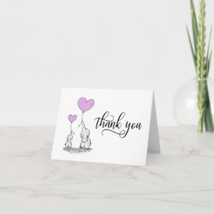 THANK YOU Baby Shower Elephant LAVENDER BLANK