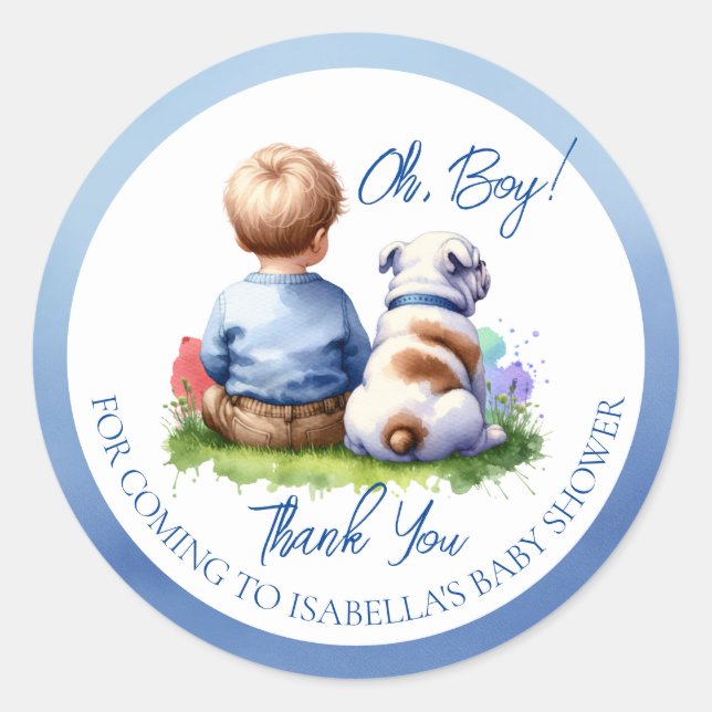 Thank You | Baby Shower Favour Classic Round Sticker (Front)