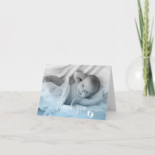 THANK YOU Baby Shower Feet BOY PHOTO   BLANK