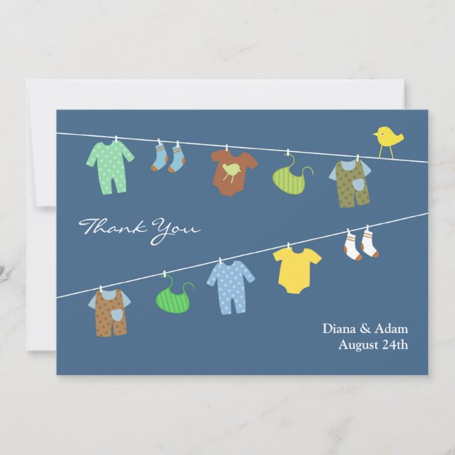 Thank You Baby Shower Flat Card (Front)