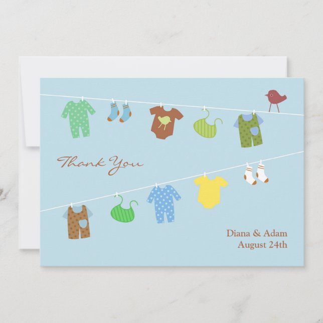 Thank You Baby Shower Flat Card (Front)