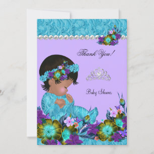 Thank You Baby Shower Girl Teal Blue Purple