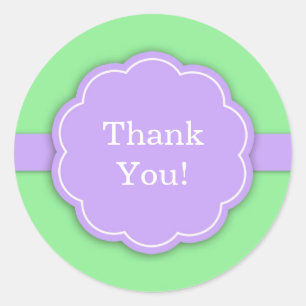 Thank You Baby Shower Green Sticker