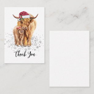 Thank you Baby Shower Highland Cow Christmas Card