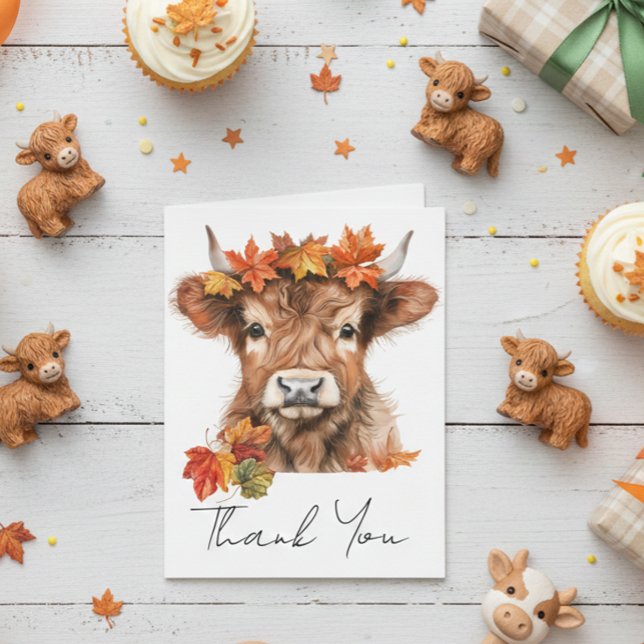 Thank you Baby Shower Highland Cow Halloween Card (Creator Uploaded)