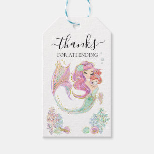 Thank you Baby shower Mermaid Gift Tags