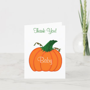 Thank You Baby Shower Orange Pumpkin