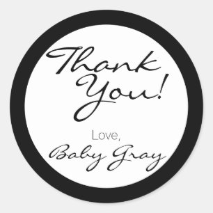 Thank You Baby Shower Personalise Custom Classic Round Sticker