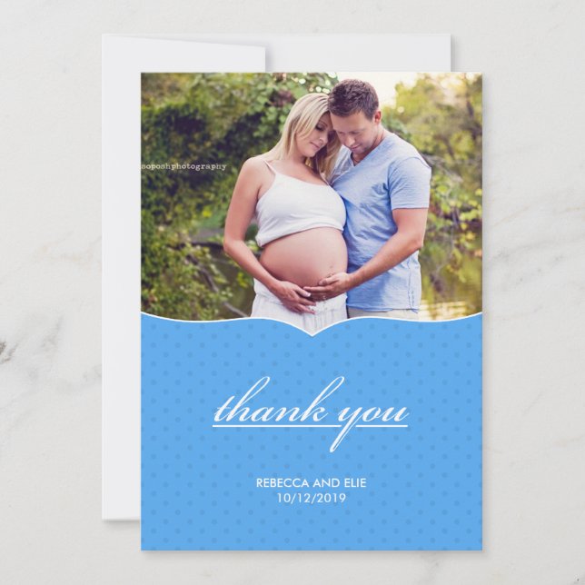 Thank You Baby Shower Photo Flat Card (Front)
