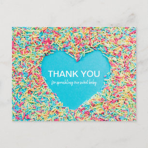 Thank You Baby Sprinkle Heart Postcard