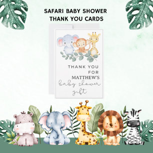 Thank You Baby's Name Animal Safari baby shower Card