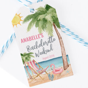 Thank You Bachelorette Tropical Beach Favour Gift Tags