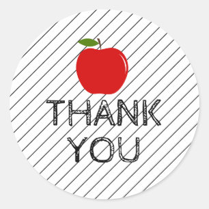Thank You Back to School Teacher Apple Class Classic Round Sticker