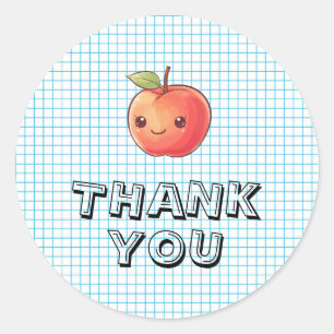 Thank You Back to School Teacher Apple  Classic Round Sticker