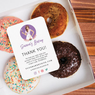 Thank You Bakery Woman Business Utensils & Sweets Enclosure Card