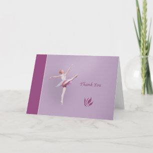 Thank You, Ballerina in White and Pink You Card