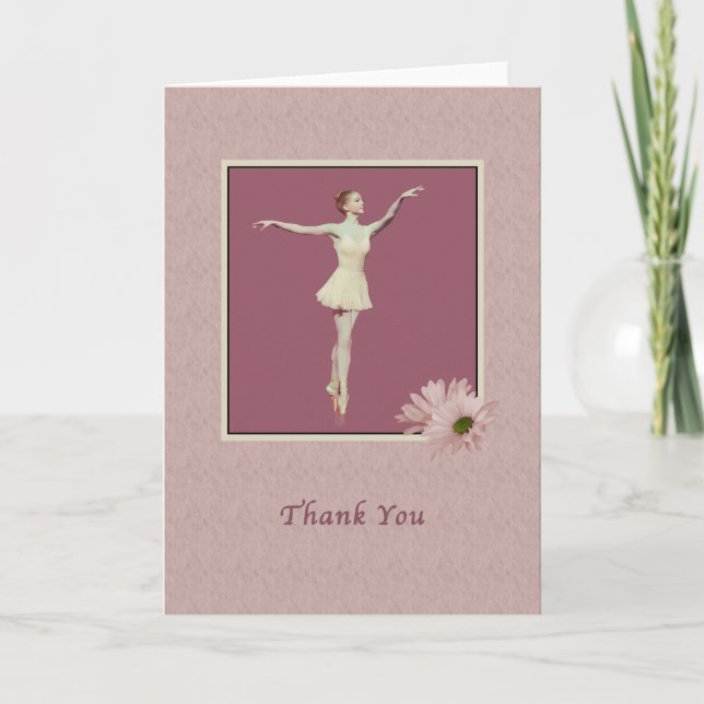 Thank You, Ballerina On Pointe with Daisies You Card (Front)