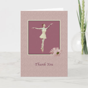 Thank You, Ballerina On Pointe with Daisies You Card