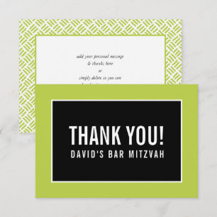 THANK YOU BAR MITZVAH minimalist grid lime black
