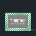 THANK YOU BAR MITZVAH modern boy simple green grey<br><div class="desc">by kat massard >>> https://linktr.ee/simplysweetpaperie <<< A simple, stylish way to say thank you to your guest's for attending your event. Setup as a template it is simple for you to add your own details, or hit the customise button and you can add or change text, fonts, sizes etc TIP...</div>