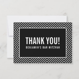 THANK YOU BAR MITZVAH modern geometric black white