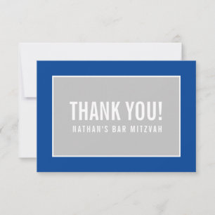 THANK YOU BAR MITZVAH modern geometric blue grey