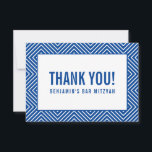 THANK YOU BAR MITZVAH modern geometric royal blue<br><div class="desc">by kat massard >>> https://linktr.ee/simplysweetpaperie <<< A simple, stylish way to say thank you to your guest's for attending your event. Setup as a template it is simple for you to add your own details, or hit the customise button and you can add or change text, fonts, sizes etc TIP...</div>